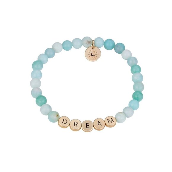UNWRITTEN "Dream" Genuine Stone Stretch Bracelet in Blue MSRP $45 NWT - Picture 1 of 4